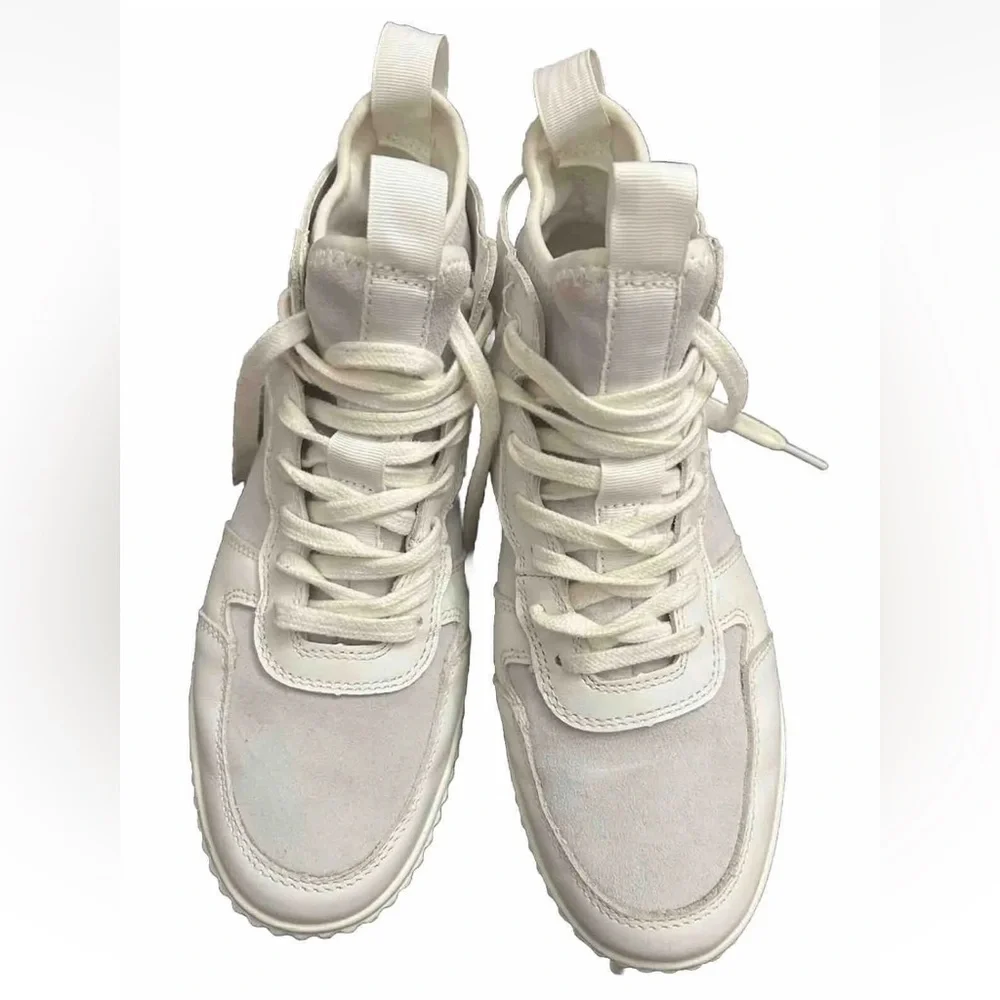 H&M Woman’s White High Top Sneakers Size 8 - Picture 3 of 8